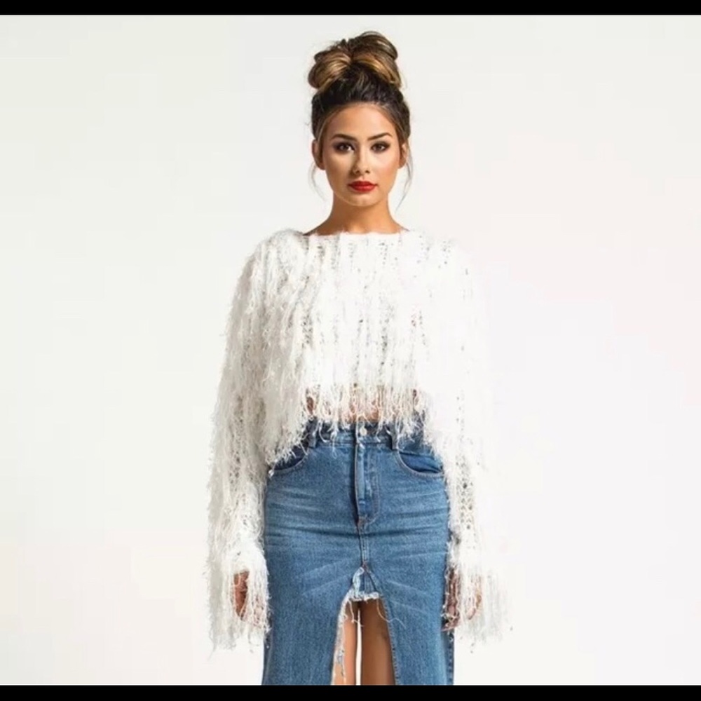 Rehab fringe sweater
